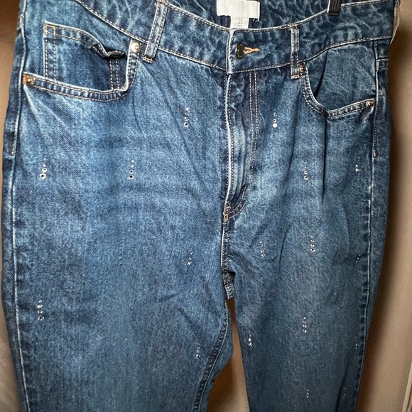 H&M Blue Relaxed Jeans with Embelished Details Size 12 - Picture 7 of 10